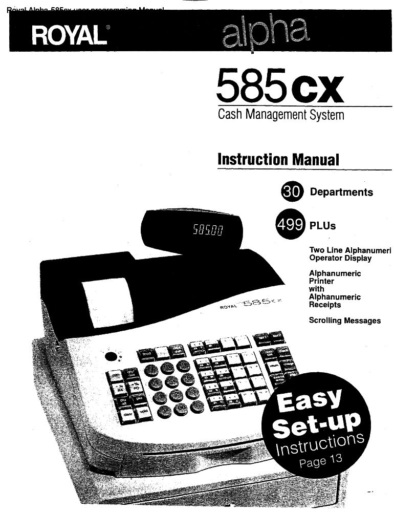 Royal Alpha-585cx user programming manual PDF - The Checkout Tech - Store